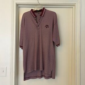 Vintage Texas A&M Maroon Polo with Striped Collar